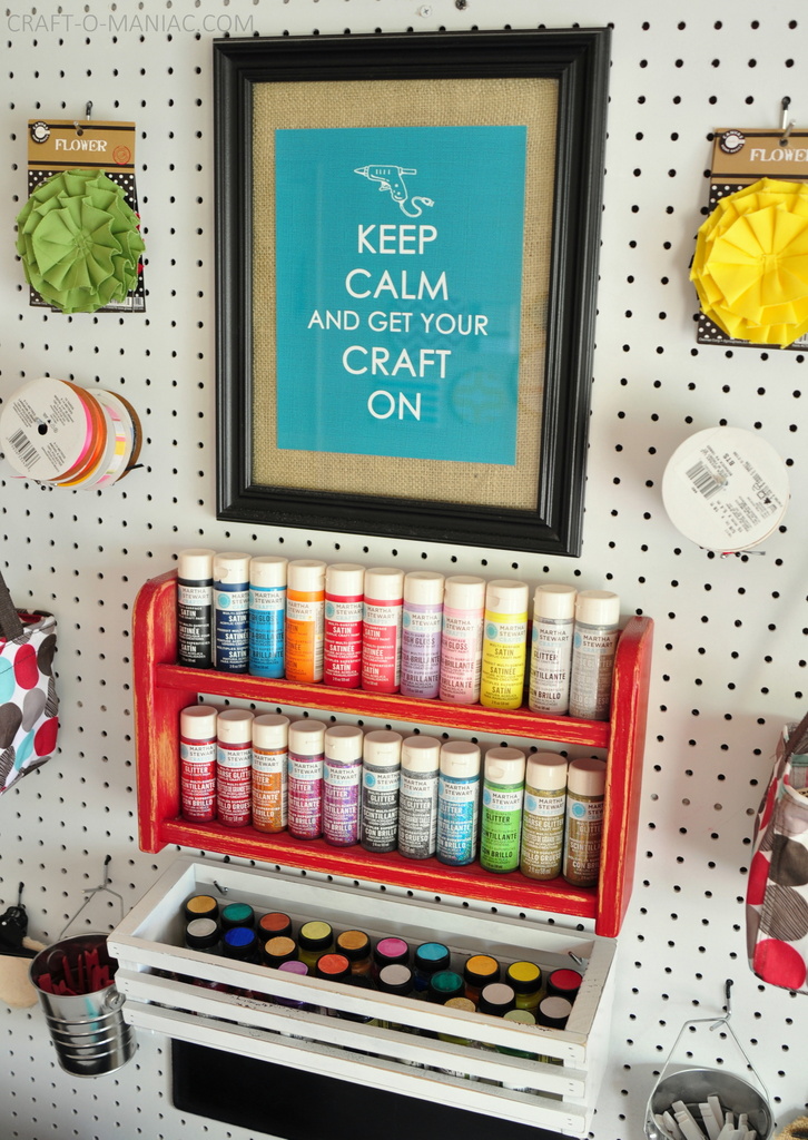 Craft Room Wall With Whites And Brights