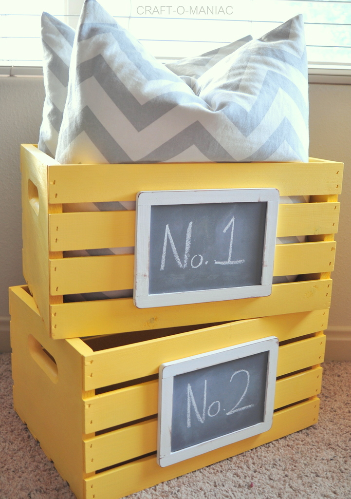 DIY Painted and Chalkboard Embellished Crates