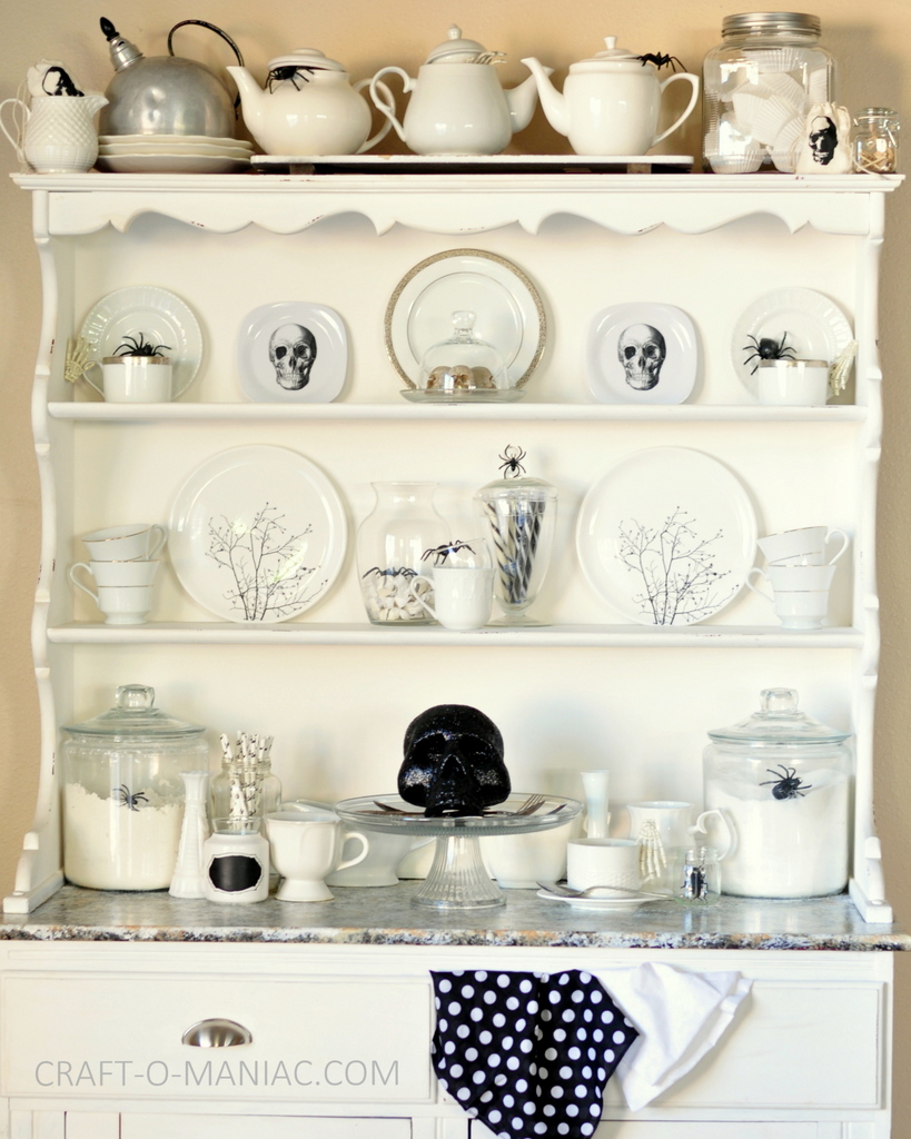 Black and White Witches Tea Hutch