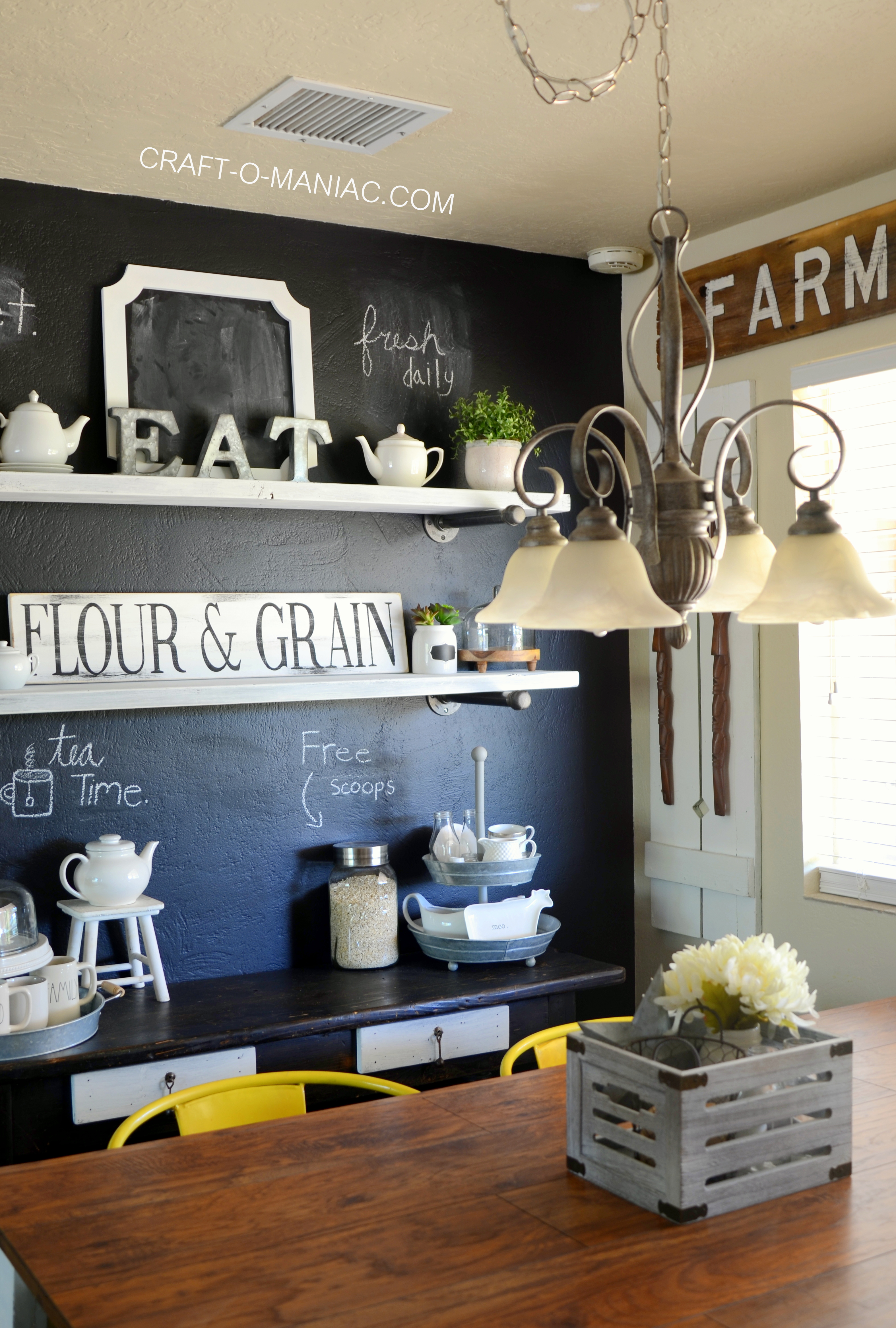 Farm Kitchen Chalkboard Painted Wall - 700 N COTTAGE