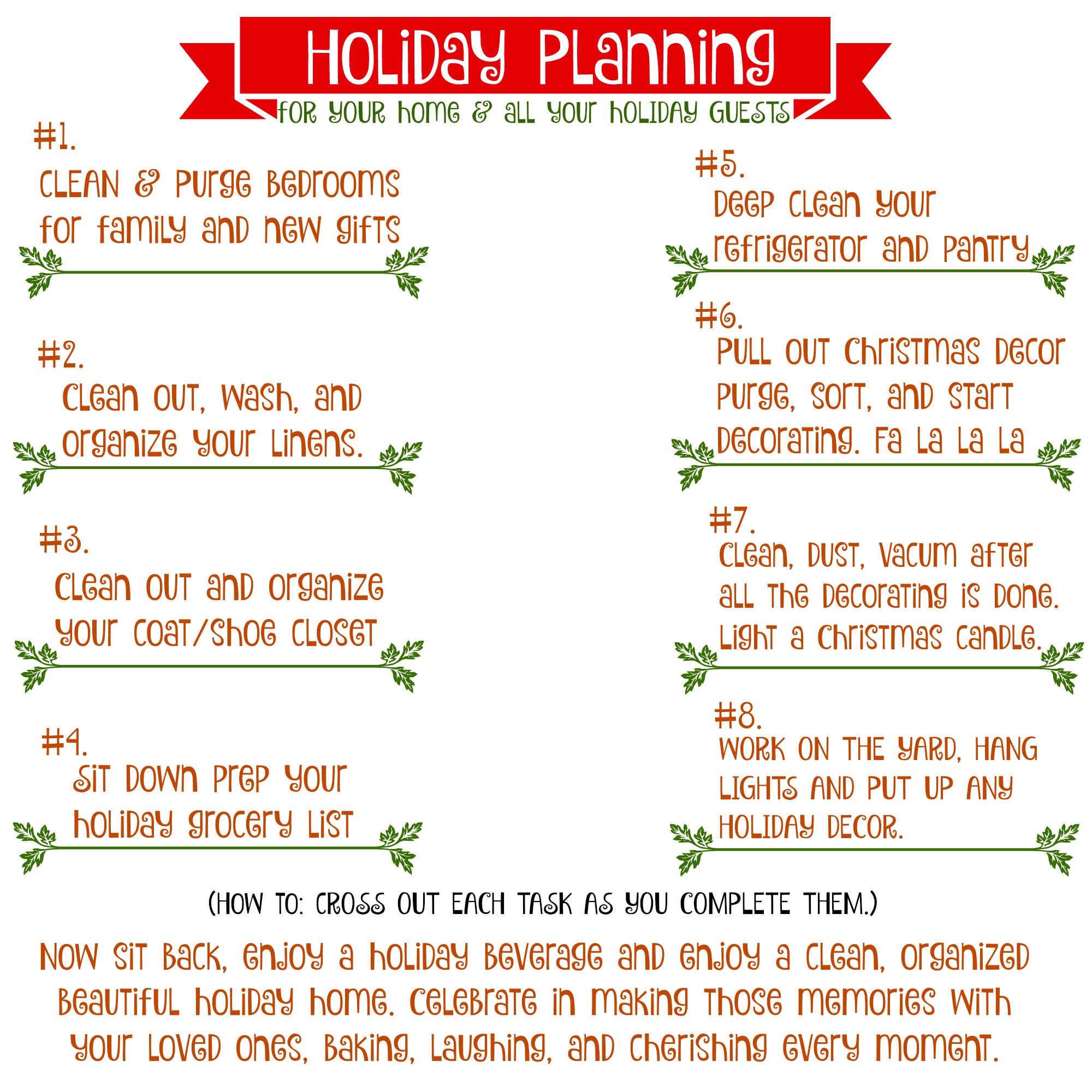 Free Holiday Planning Printable Checklist - 700 N COTTAGE