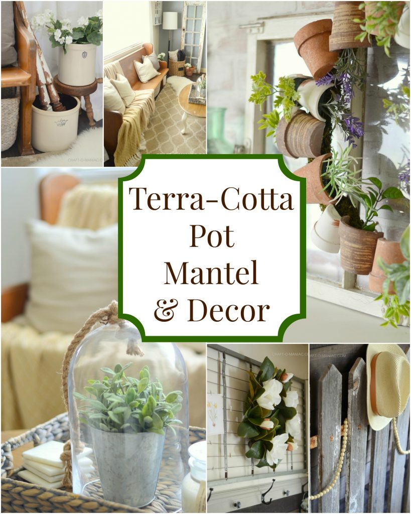 Terra Cotta Pot Mantel and Cottage Decor