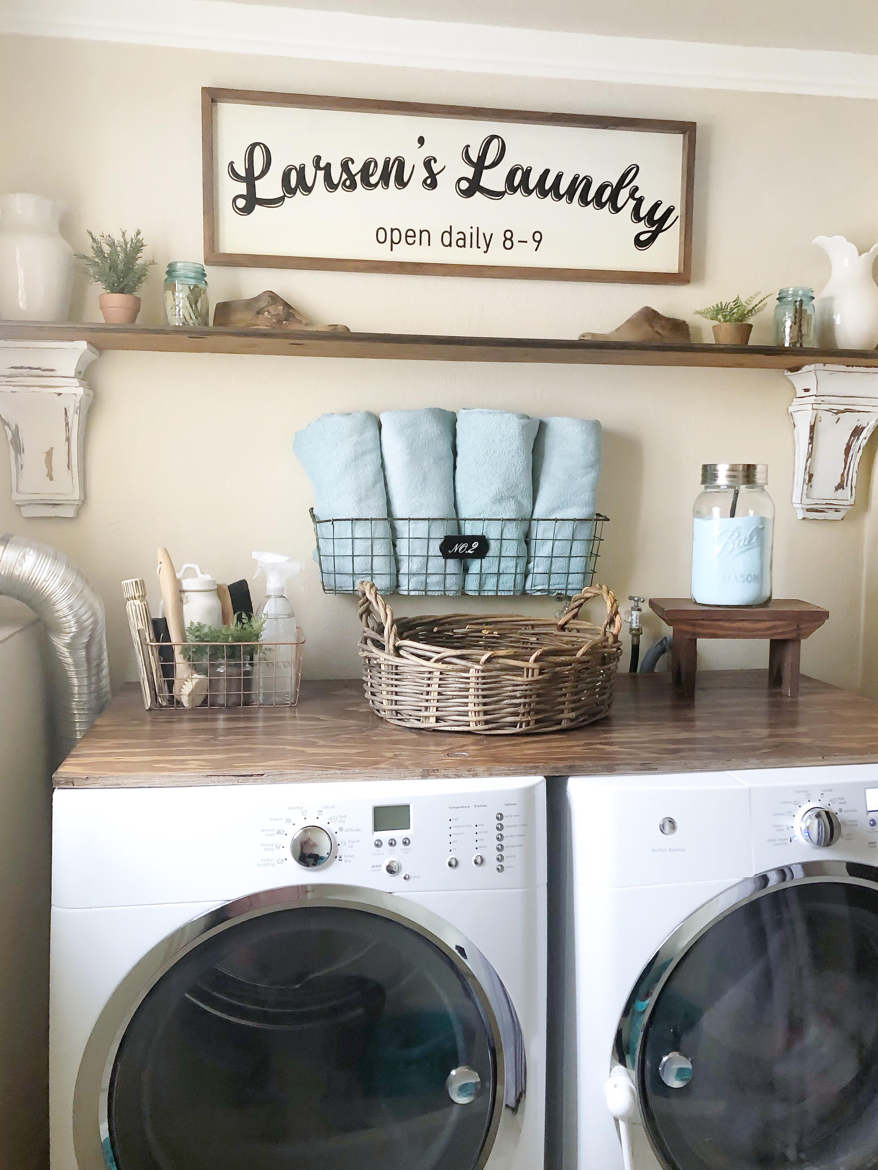 Washer and Dryer Cover, Laundry Room Accessories Decor, Washing