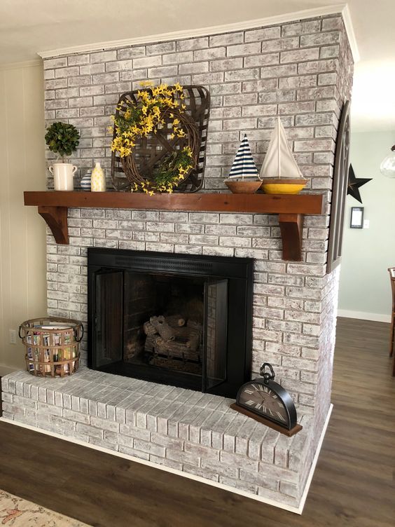 The Top Color Ideas for Painting a Brick Fireplace 700 N COTTAGE