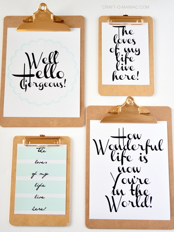 Clipboard Wall Art with Free Printables